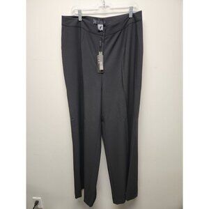 Kardashian Kollection Wide Leg Pant Womens 12 Black Business Dress High Rise NWT